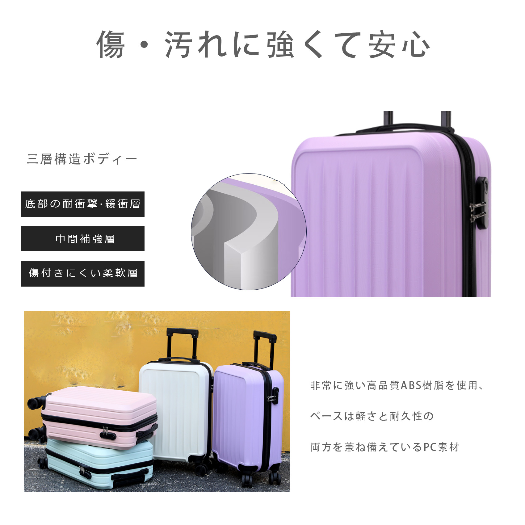 Amazon | [Hefiona] スーツケース キャリーケース 機内持ち込み