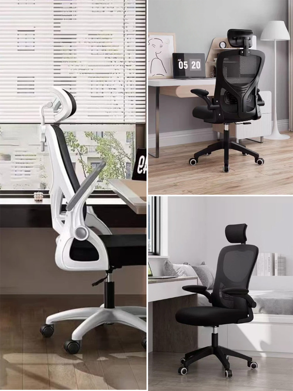 オフィスチェア メッシュ  デスクチェア ハイバック おしゃれ オフィスチェアー ワークチェア  回転キャスター付き 肘 椅子 |  | 07