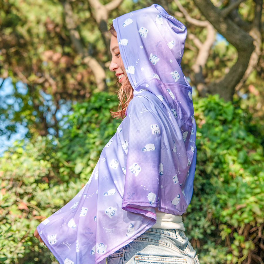 クールタオル ウォータータオル 冷感 冷却 フード付き ポンチョ UV