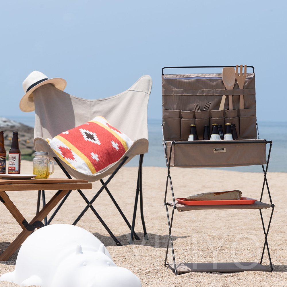 ラック ボックス 3段 アウトドア 折りたたみ 小物入れ BBQ 収納 天板付