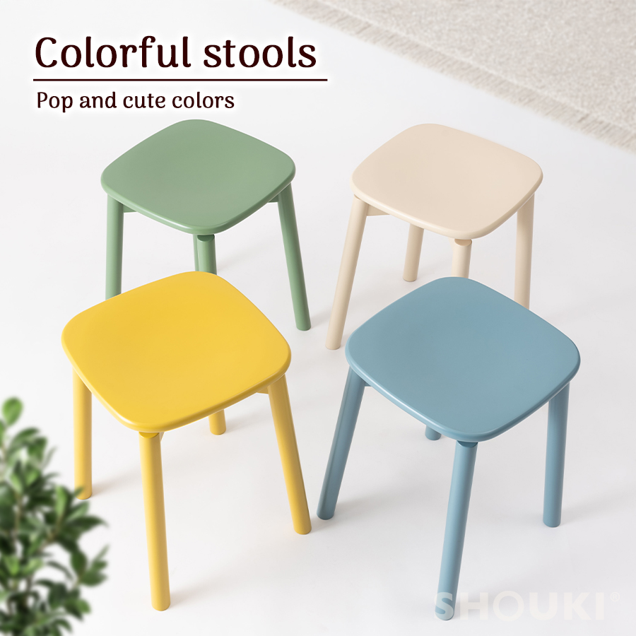 2点以上購入で7%OFF 椅子 スツール かわいい くすみカラー 天然木