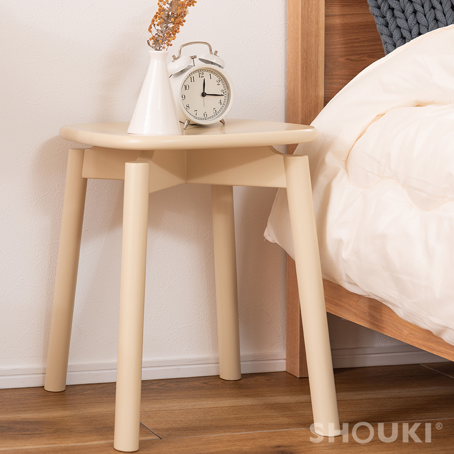 2点以上購入で7%OFF 椅子 スツール かわいい くすみカラー 天然木