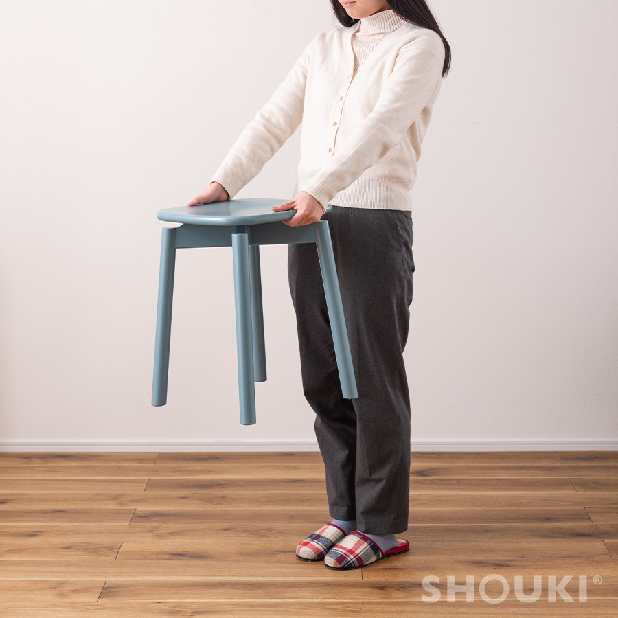 2点以上購入で7%OFF 椅子 スツール かわいい くすみカラー 天然木