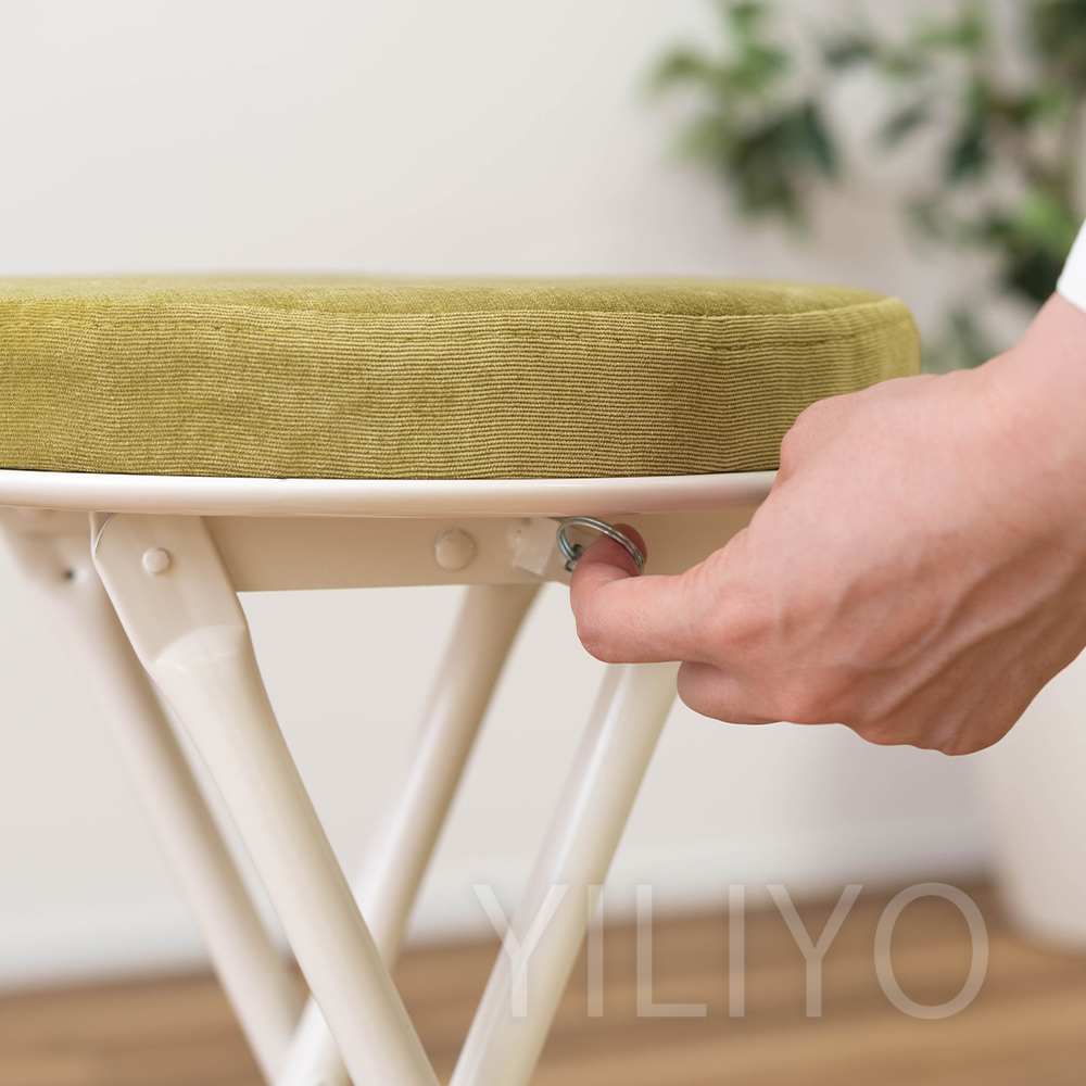 椅子 スツール ハイタイプ 丸椅子 イス クッション 折りたたみ ベロア カラフル シンプル カウンター 6色 家族