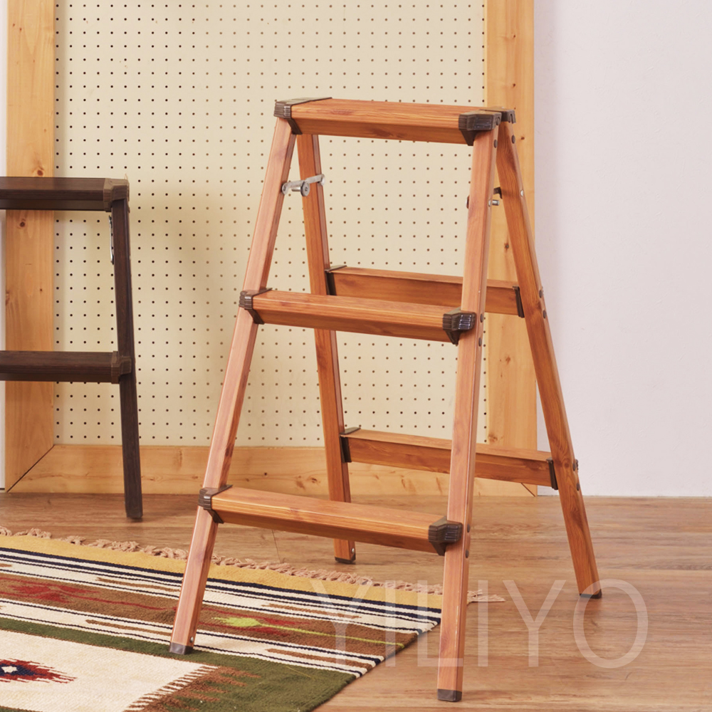 踏み台 ステップ スツール 木目 3段 折りたたみ 軽い 省スペース 椅子