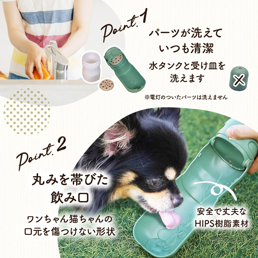 ペットウォーターボトル 犬 350ml ライト ペット用 水飲み器 コードレス ライト 散歩 給水ボトル 水筒 携帯 水 猫 水飲み 器 こぼれ ない 給水器 おしゃれ｜yiliyo｜06