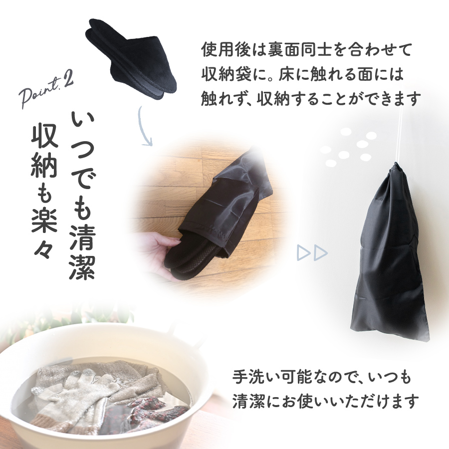 携帯 スリッパ 携帯用 黒 収納袋付 メンズ レディース ブラック 保護者 参観日 学校 卒業式 入学式 学校行事 入園式 旅行 おしゃれ 持ち運び Mサイズ Lサイズ 関連画像4