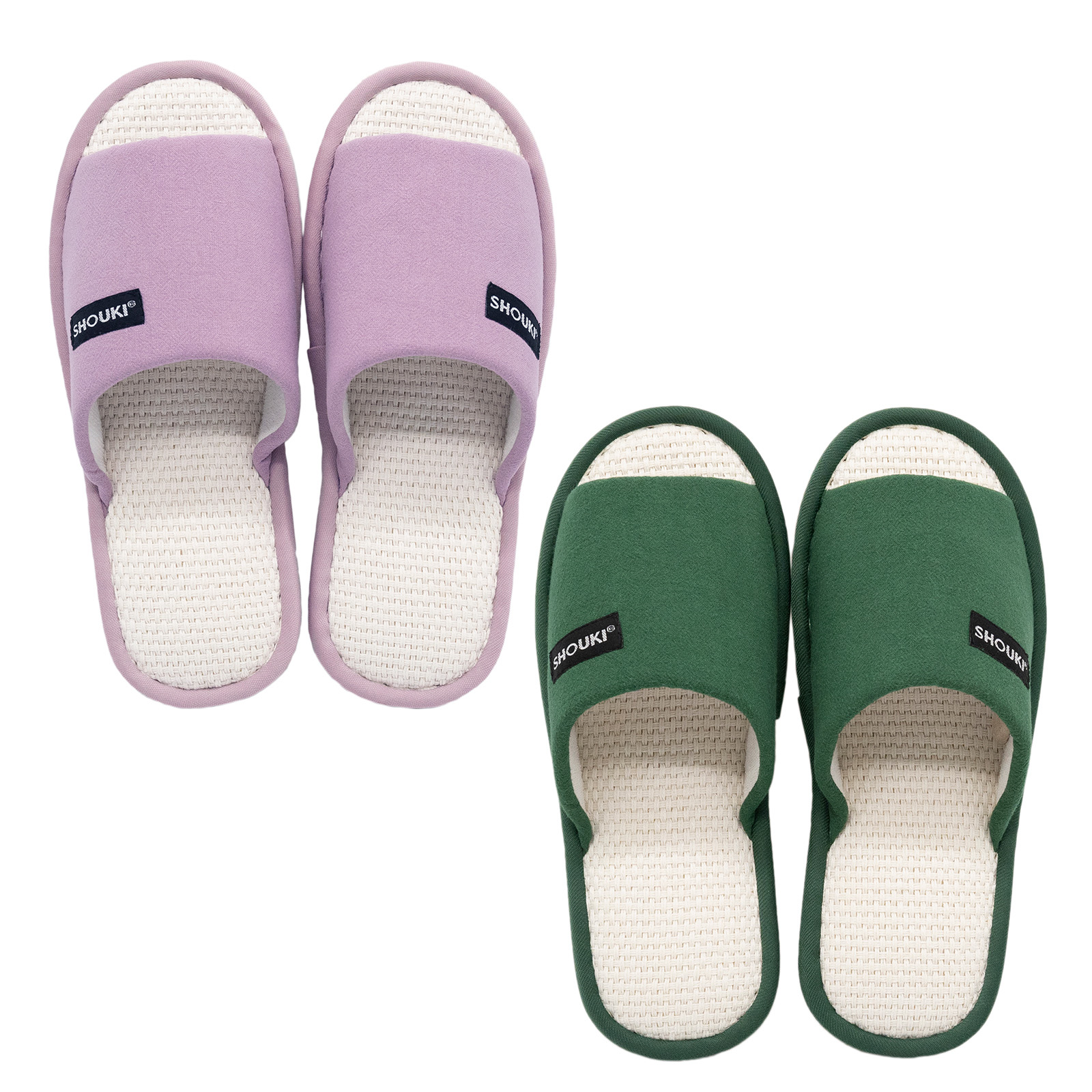 室内 スリッパ セット ルームシューズ 無地 室内履き 前開き 滑り止め