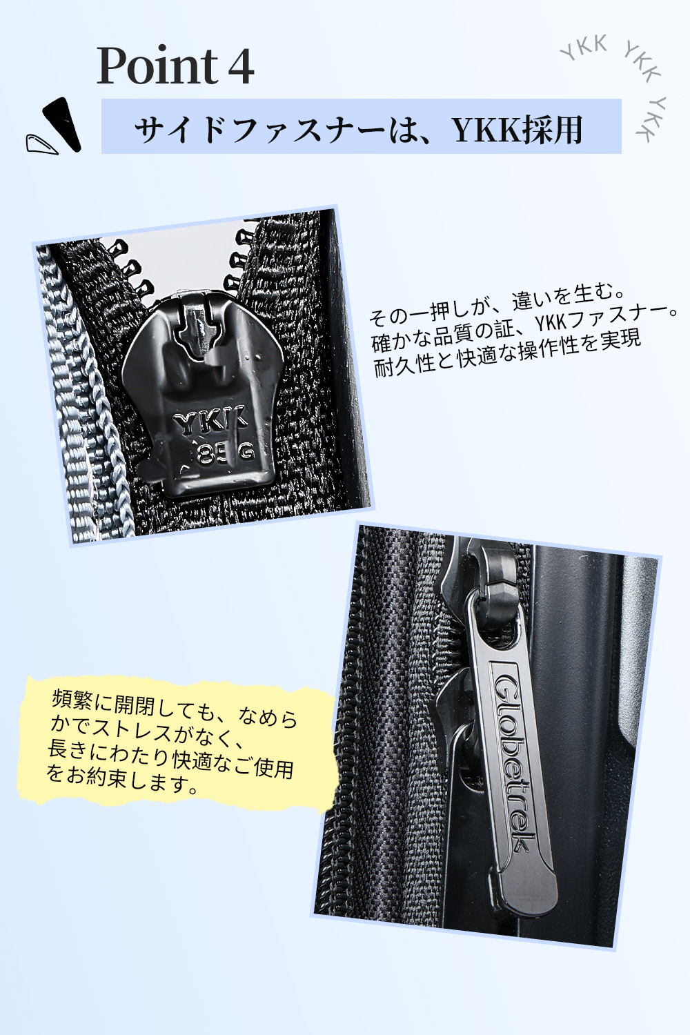 Globetrek スーツケース キャリーケース S/M/L  軽量設計 S M L機内持込対応 大容量 2-7泊 収納 仕切り 旅行 出張 修学旅行 GT1201の画像