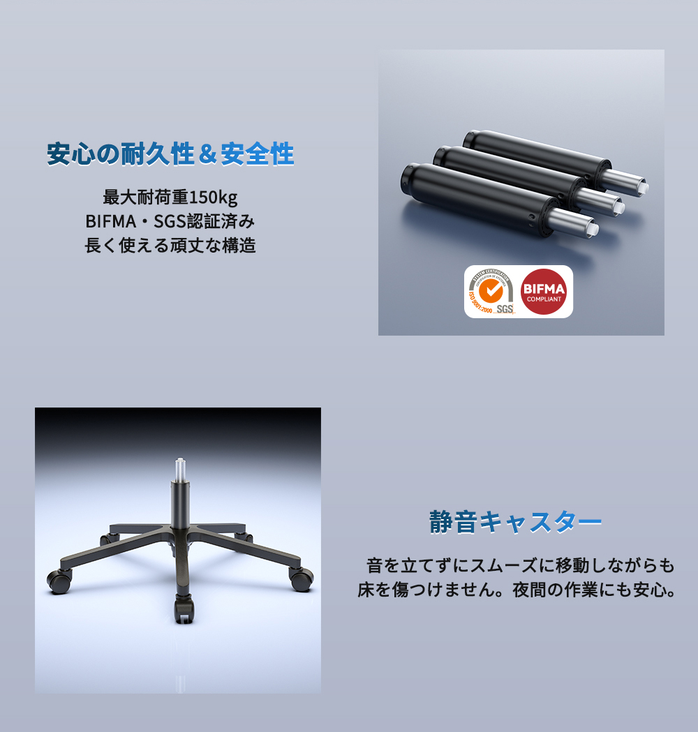 2Dヘッドレスト人間工学] オフィスチェア デスクチェア ワークチェア