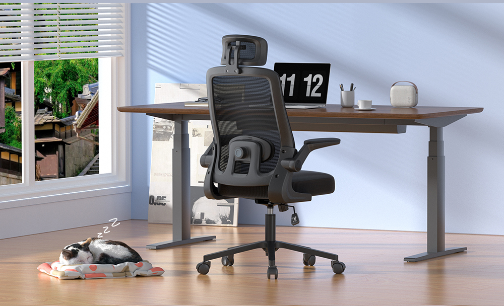 2Dヘッドレスト人間工学] オフィスチェア デスクチェア ワークチェア