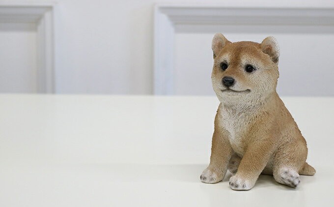 動物 置物 アニマルオーナメント オブジェ かわいい 犬 お座りイヌ セットアップ S ドッグ イヌ 柴犬