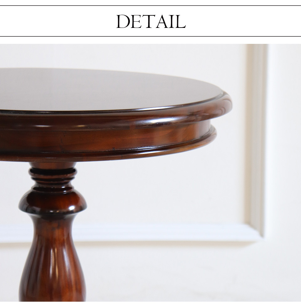 テーブル サイドテーブル 丸型 木製 幅50cm おしゃれ アンティーク調 