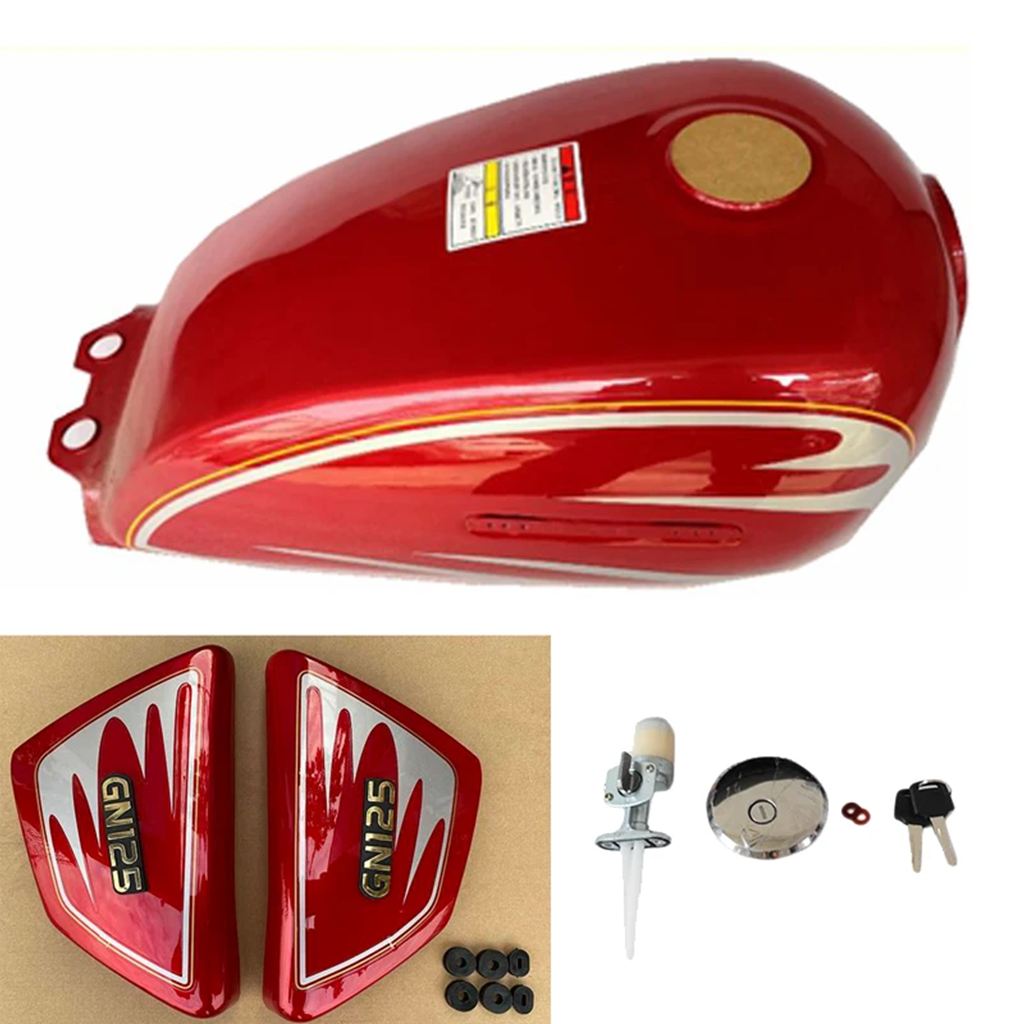 並行輸入品】 サイドカバー付きバイク 二輪燃料タンク 金属ガス