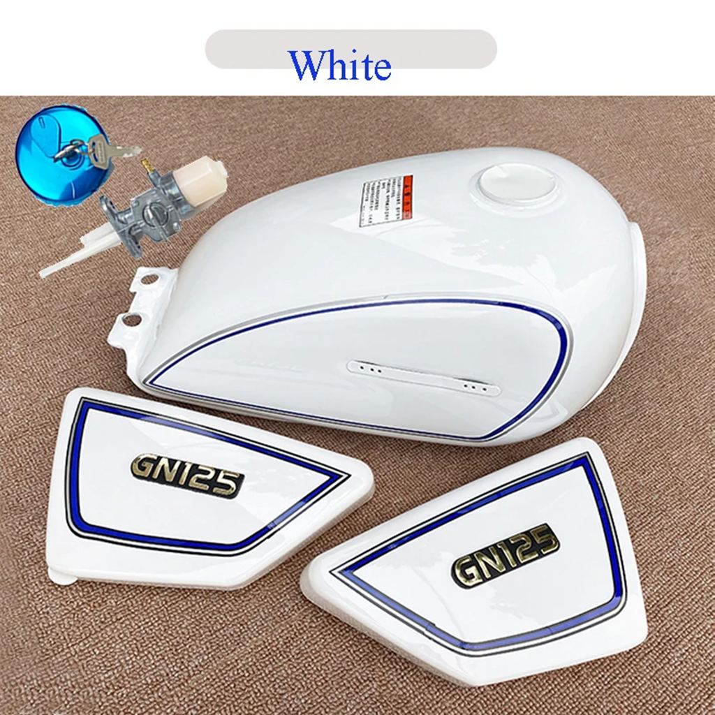 並行輸入品】 サイドカバー付きバイク 二輪燃料タンク 金属ガス
