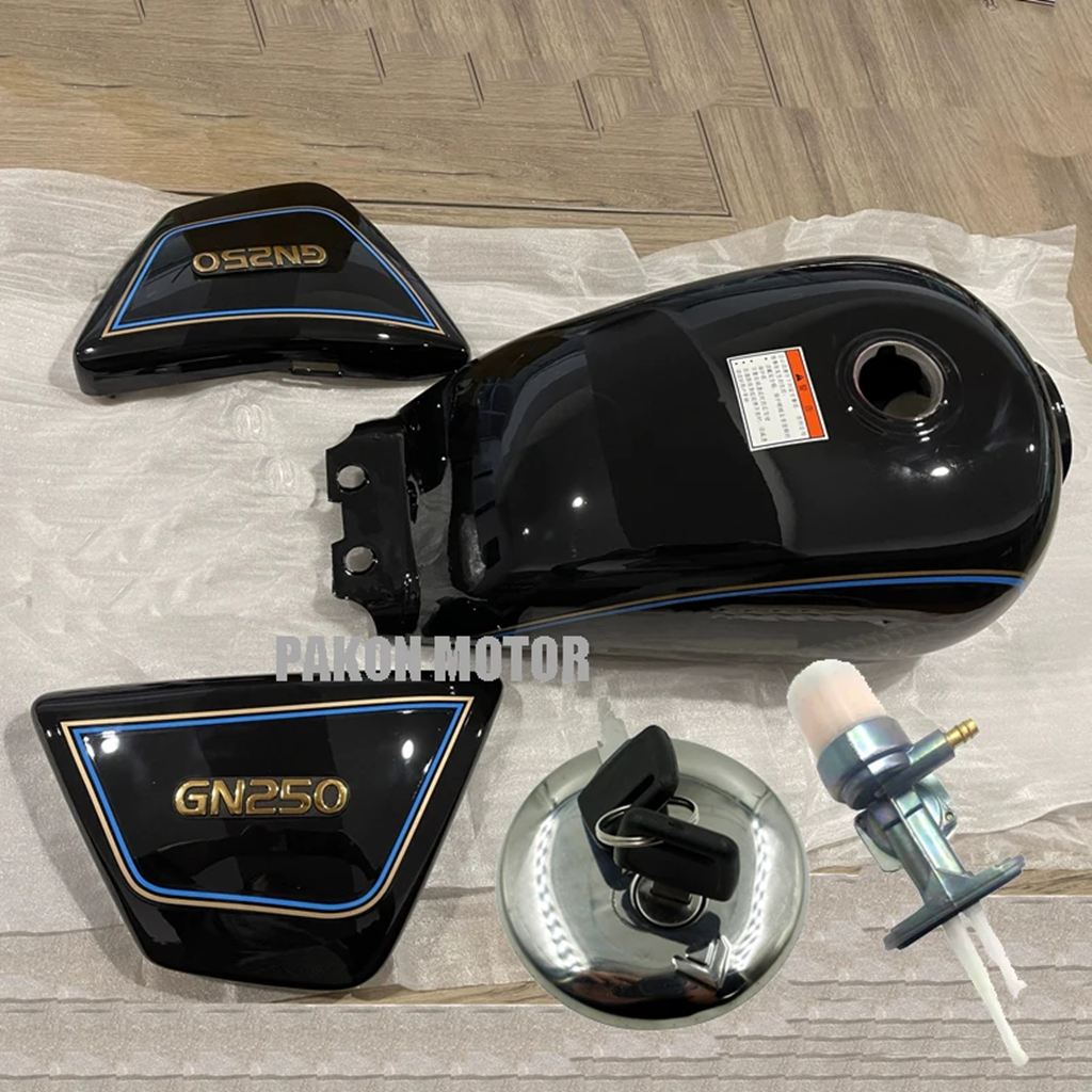 【並行輸入品】 バイク燃料タンクセット Wangjiang スズキ Haojue QJmotor Qingqi GN250 GS250 WJ250 HJ250 QJ250 GN 250 タンクカバー/キャップ/タップ_1