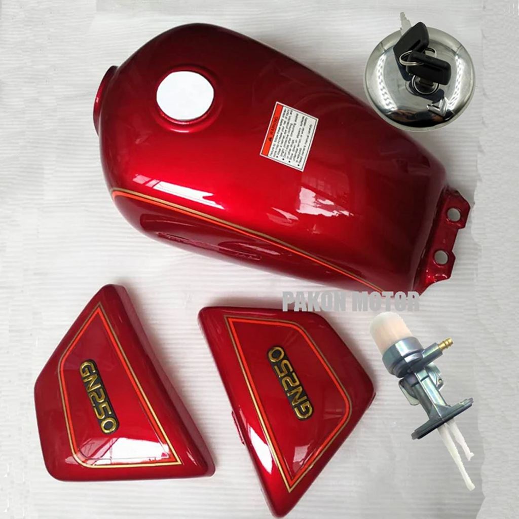 【並行輸入品】 バイク燃料タンクセット Wangjiang スズキ Haojue QJmotor Qingqi GN250 GS250 WJ250 HJ250 QJ250 GN 250 タンクカバー/キャップ/タップ_2