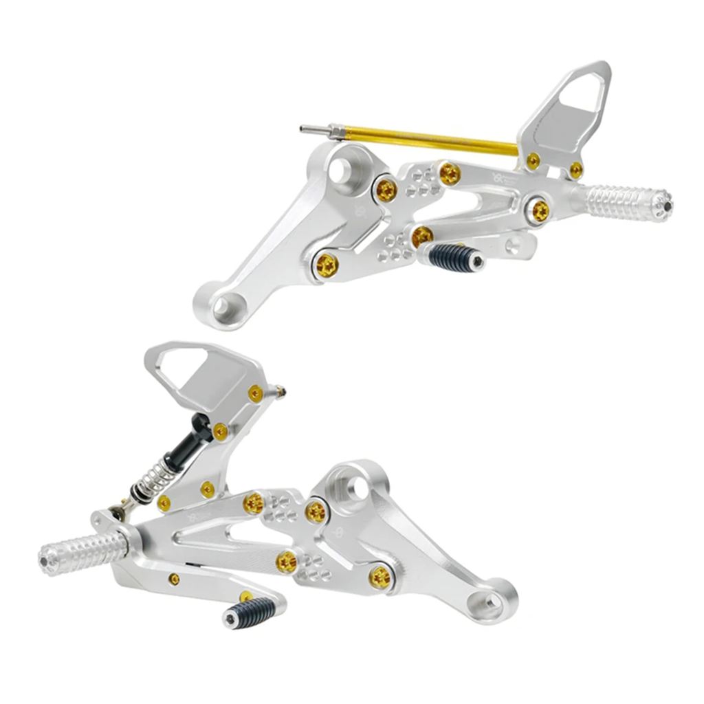 【並行輸入品】バイクリアセットフットペグフットレストフットペグペダル CNC アルミアクセサリーアプリリア RS660 TUONO660 2021-2023の画像