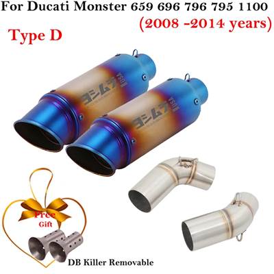 【並行輸入品】 バイク 二輪エキゾーストサイレンサー ドゥカティモンスター659 696 795 1100 hypermotard 796 2008-2014 カーボン dbキラー用_5