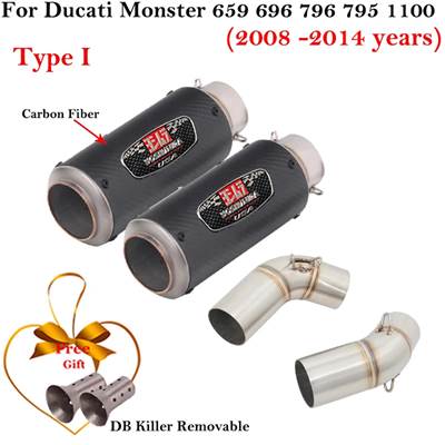 【並行輸入品】 バイク 二輪エキゾーストサイレンサー ドゥカティモンスター659 696 795 1100 hypermotard 796 2008-2014 カーボン dbキラー用_9
