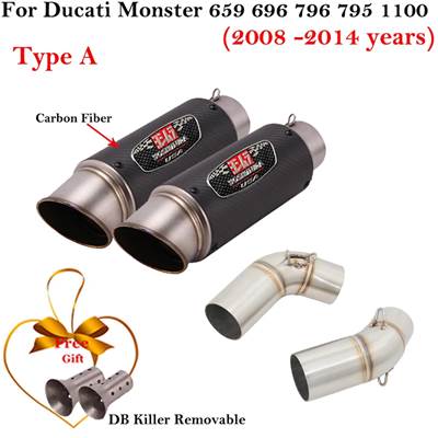 【並行輸入品】 バイク 二輪エキゾーストサイレンサー ドゥカティモンスター659 696 795 1100 hypermotard 796 2008-2014 カーボン dbキラー用_2