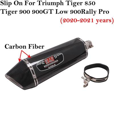 【並行輸入品】 バイク用エキゾーストサイレンサー ダブルホールカーボン Triumph Tiger 850 900 gt Low Rally Pro 2020 2021_1