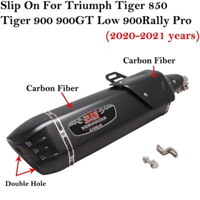 【並行輸入品】 バイク用エキゾーストサイレンサー ダブルホールカーボン Triumph Tiger 850 900 gt Low Rally Pro 2020 2021_3