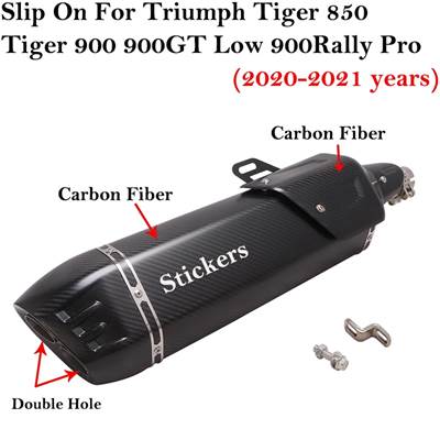 【並行輸入品】 バイク用エキゾーストサイレンサー ダブルホールカーボン Triumph Tiger 850 900 gt Low Rally Pro 2020 2021_4