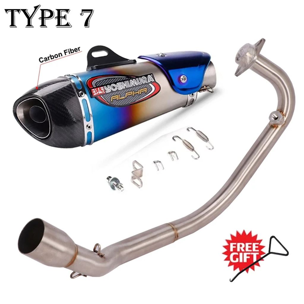 【並行輸入品】CFmoto ST125 フルシステムバイク排気エスケープ接続フロントミドルリンクパイプカーボンマフラーの画像