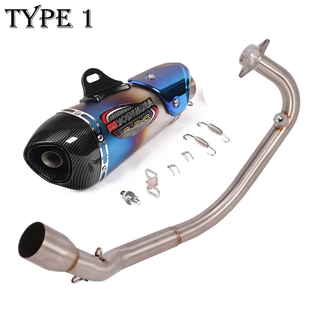 【並行輸入品】CFmoto ST125 フルシステムバイク排気エスケープ接続フロントミドルリンクパイプカーボンマフラーの画像