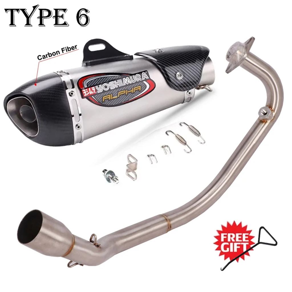 【並行輸入品】CFmoto ST125 フルシステムバイク排気エスケープ接続フロントミドルリンクパイプカーボンマフラーの画像