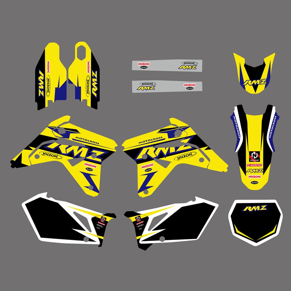 【並行輸入品】NICECNC スズキ RMZ450 RMZ 450 RM-Z 450 2007 バイクフェアリンググラフィック背景デカールステッカーキットカスタム_3