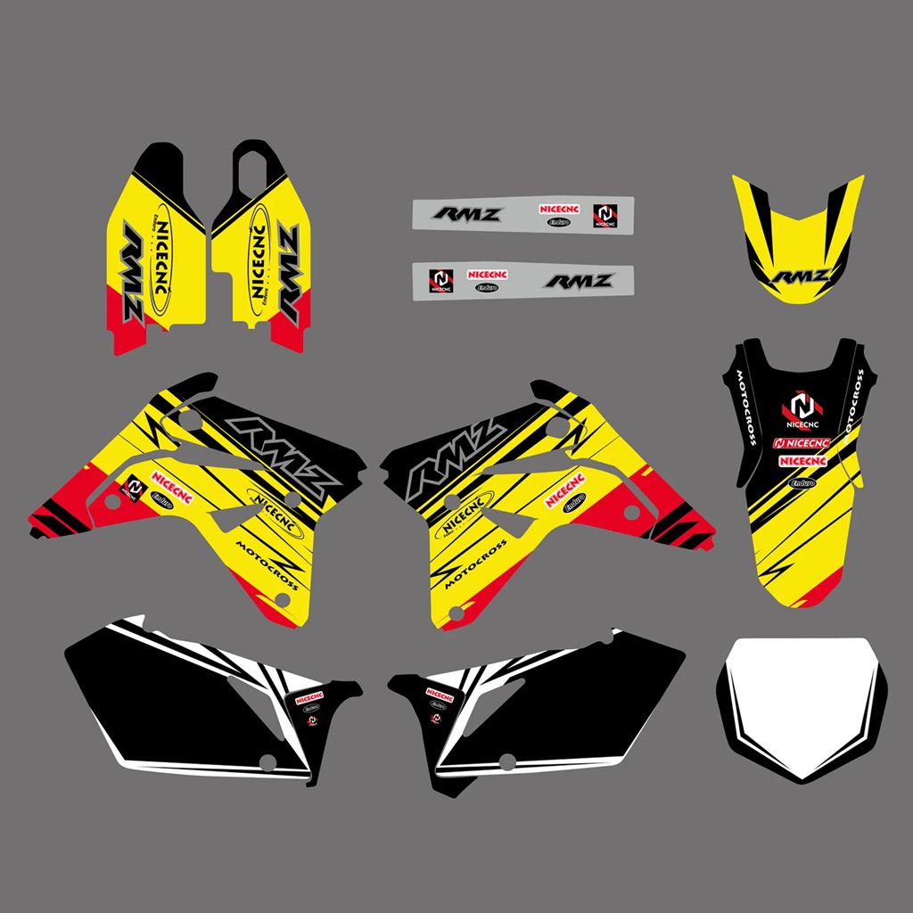 【並行輸入品】NICECNC スズキ RMZ450 RMZ 450 RM-Z 450 2007 バイクフェアリンググラフィック背景デカールステッカーキットカスタム_1