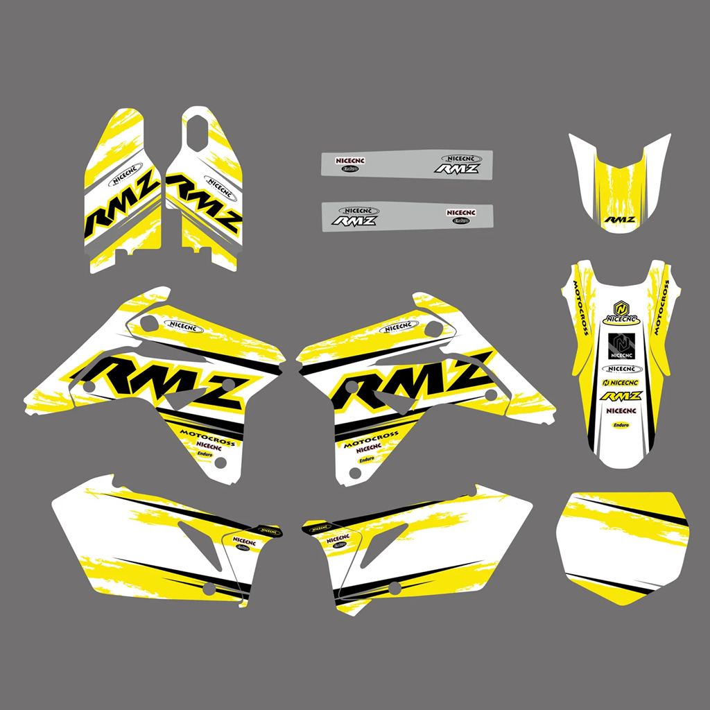 【並行輸入品】NICECNC スズキ RMZ450 RMZ 450 RM-Z 450 2007 バイクフェアリンググラフィック背景デカールステッカーキットカスタム_4