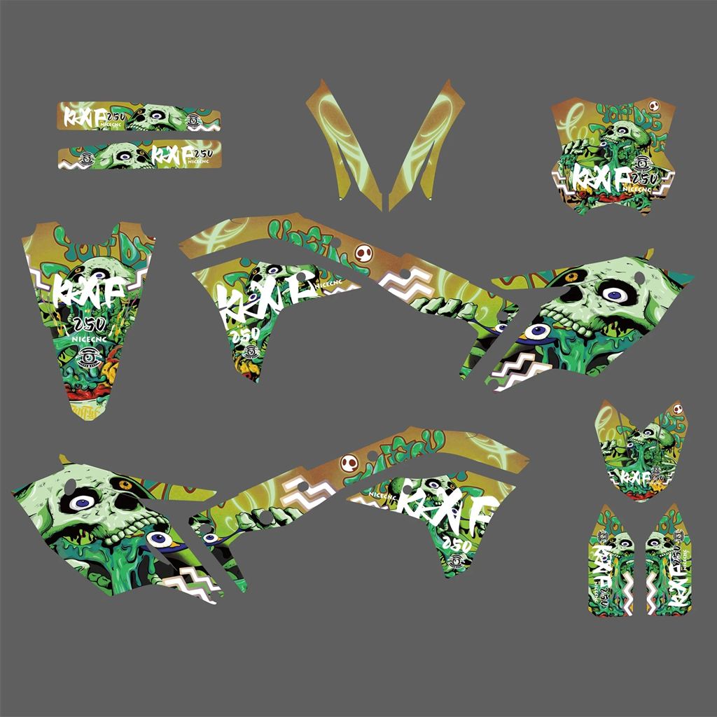 【並行輸入品】NICECNC カワサキ KX250F KXF 250 2017 2018 2019 2020 バイクグラフィックス背景デカールプロテクターステッカーキットカスタム_3