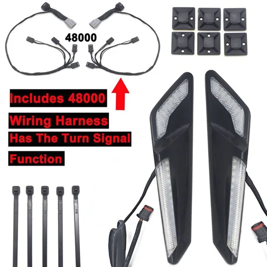 【並行輸入品】バイクフロントブレーキフォーク取り付けLEDライトブレーキ ディスクカバー ホンダgl1800 f6b18用コーナリングランプ_5