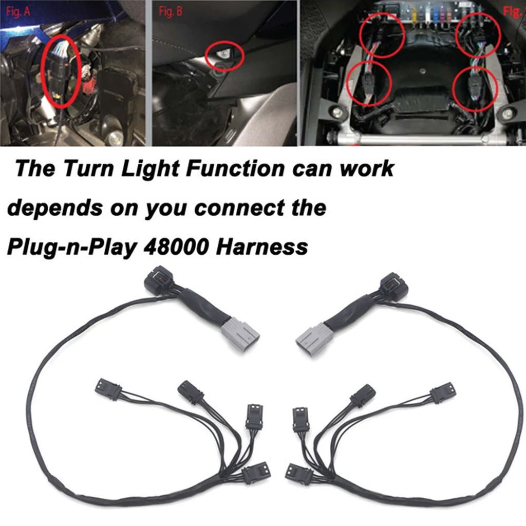 【並行輸入品】バイクフロントブレーキフォーク取り付けLEDライトブレーキ ディスクカバー ホンダgl1800 f6b18用コーナリングランプ_1
