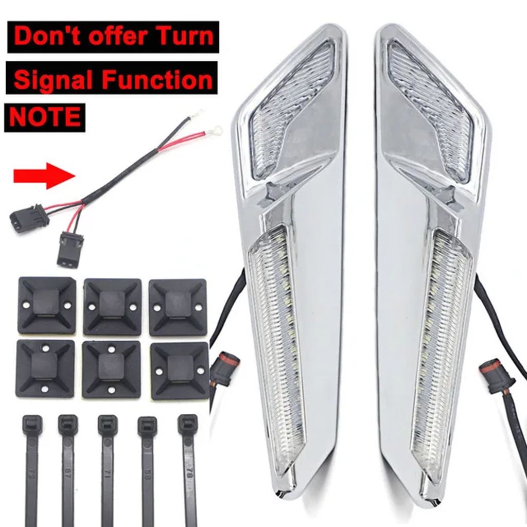 【並行輸入品】バイクフロントブレーキフォーク取り付けLEDライトブレーキ ディスクカバー ホンダgl1800 f6b18用コーナリングランプ_2
