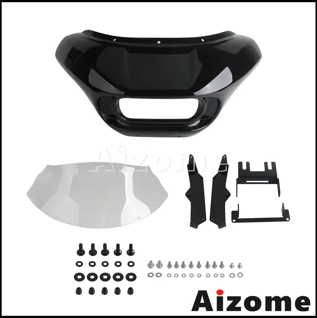 【並行輸入品】バイクヘッドライトマスク フロントランプフェアリングカバー ハーレーソフテイルフロントガラス保護 ファットボブ114 fxfbs 18-24 fxfb 18