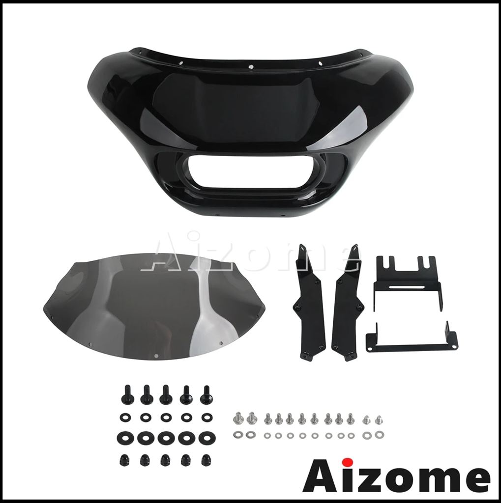 【並行輸入品】バイクヘッドライトマスク フロントランプフェアリングカバー ハーレーソフテイルフロントガラス保護 ファットボブ114 fxfbs 18-24 fxfb 18