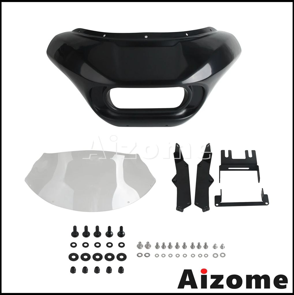 【並行輸入品】バイクヘッドライトマスク フロントランプフェアリングカバー ハーレーソフテイルフロントガラス保護 ファットボブ114 fxfbs 18-24 fxfb 18