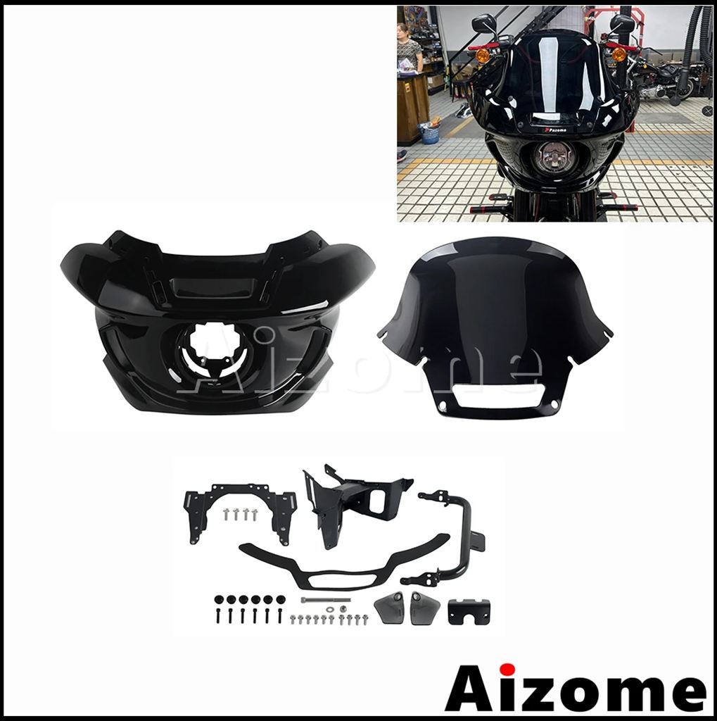【並行輸入品】FXLRSバイクフロントライトマスクフェアリングスモークウインドスクリーンウィンドシールド ハーレーソフテイルローライダーS 117 FXLRS 2022_5