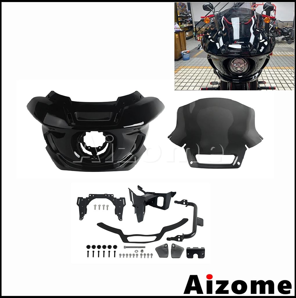 【並行輸入品】FXLRSバイクフロントライトマスクフェアリングスモークウインドスクリーンウィンドシールド ハーレーソフテイルローライダーS 117 FXLRS 2022_7