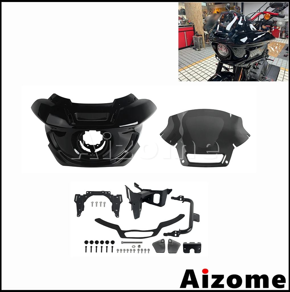 【並行輸入品】FXLRSバイクフロントライトマスクフェアリングスモークウインドスクリーンウィンドシールド ハーレーソフテイルローライダーS 117 FXLRS 2022_1