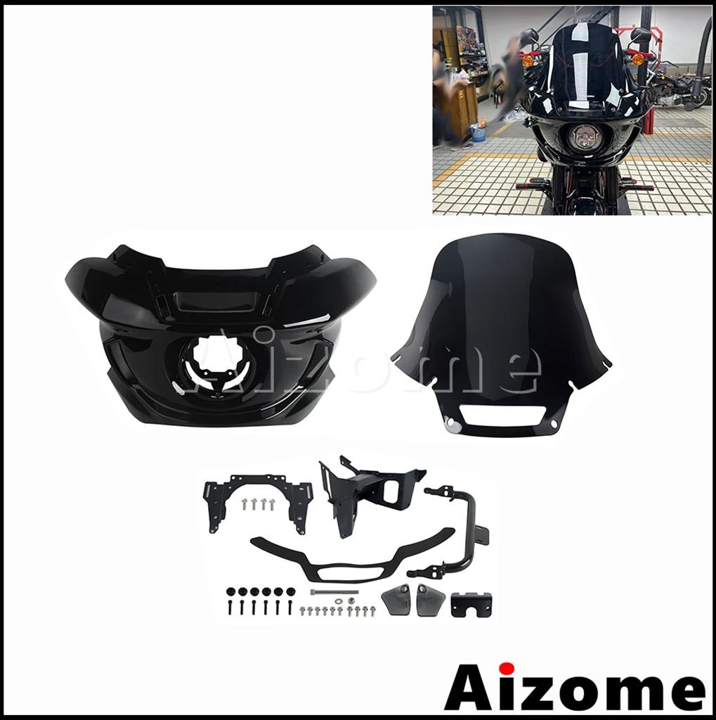 【並行輸入品】FXLRSバイクフロントライトマスクフェアリングスモークウインドスクリーンウィンドシールド ハーレーソフテイルローライダーS 117 FXLRS 2022_3