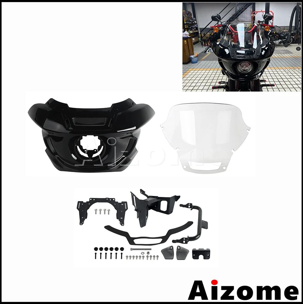 【並行輸入品】FXLRSバイクフロントライトマスクフェアリングスモークウインドスクリーンウィンドシールド ハーレーソフテイルローライダーS 117 FXLRS 2022_4
