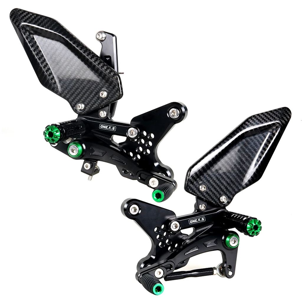 【並行輸入品】カワサキzx4r zx4rr zx4r zx4rr zx4r zx4r 2023-2024用バイク用CNC調整可能リアセット リアセット フットレスト フットレストの画像