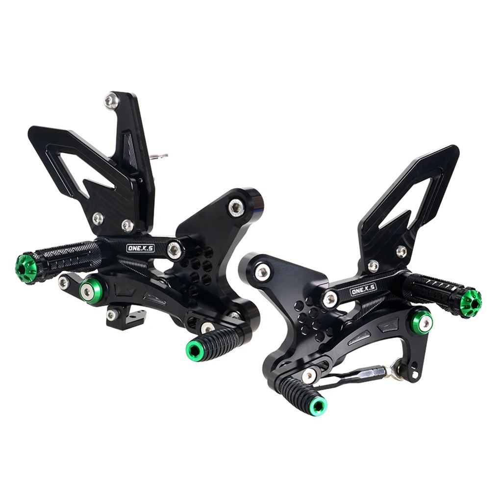 【並行輸入品】カワサキzx4r zx4rr zx4r zx4rr zx4r zx4r 2023-2024用バイク用CNC調整可能リアセット リアセット フットレスト フットレストの画像