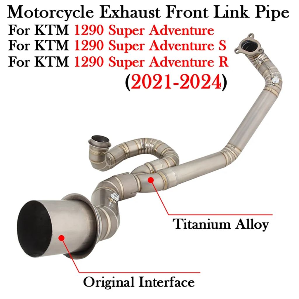 【並行輸入品】KTM 1290 スーパーアドベンチャー R S 2021 2022 2023 2024 バイク排気カスタムエスケープチタン合金フロントリンクパイプ用スリップオンの画像