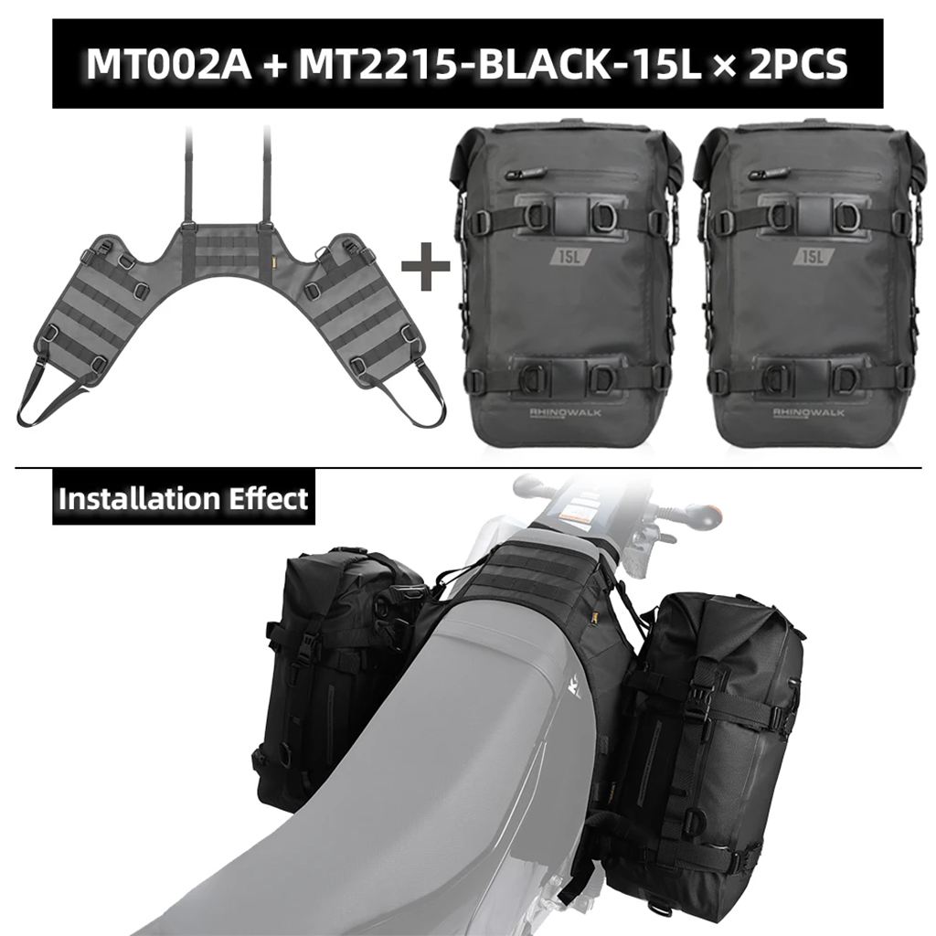 【並行輸入品】Rhinowalk 2個仕かける 汎用 自動二輪車 サドル御徒面子 6L/8L/10L/15L 雨合羽 パニアバッグ 軍事基地付き添い人 ほんど自動二輪車相応う